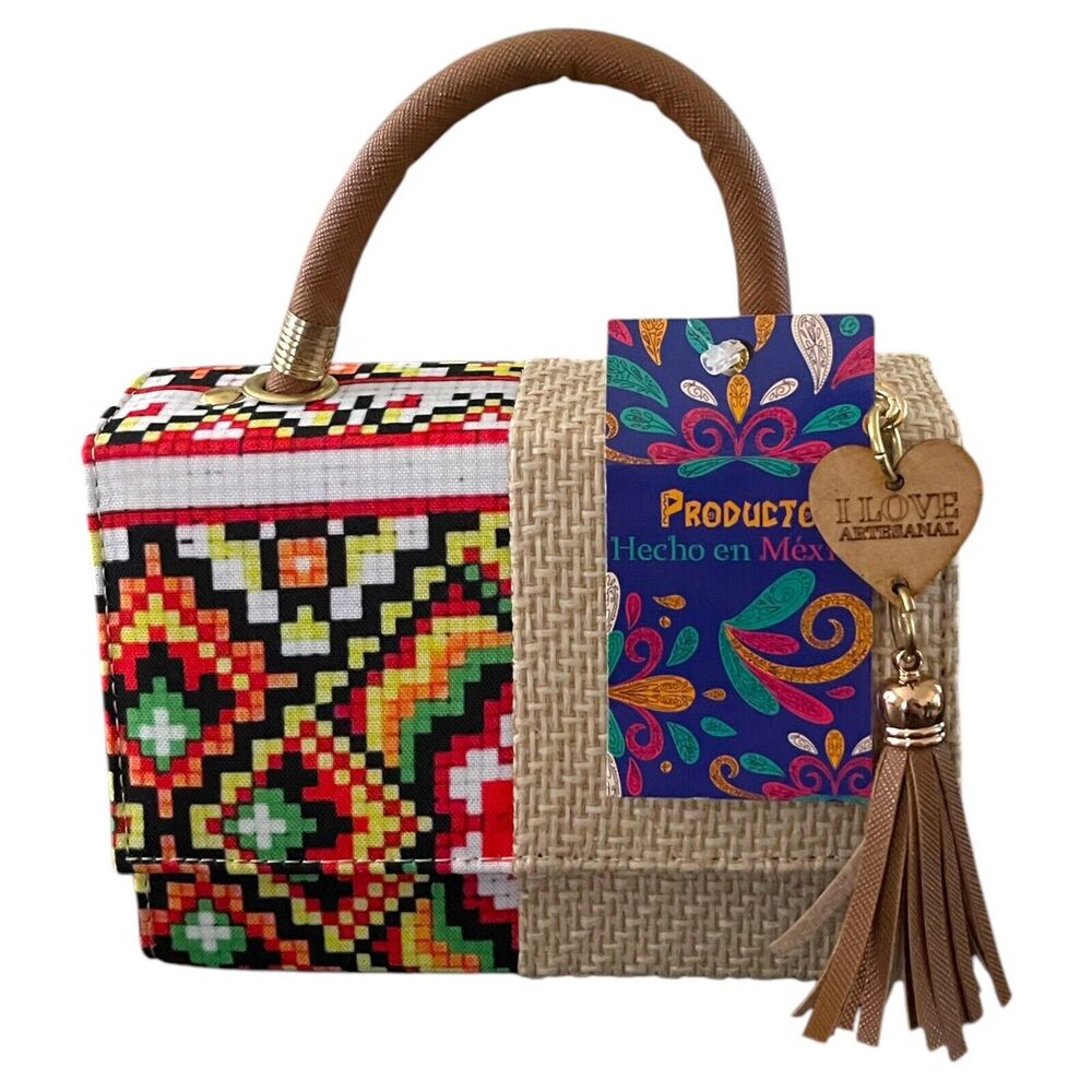 Mexico Handmade Small Mini Cross Body Purse Artisan Bag Brown